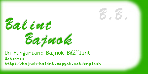 balint bajnok business card